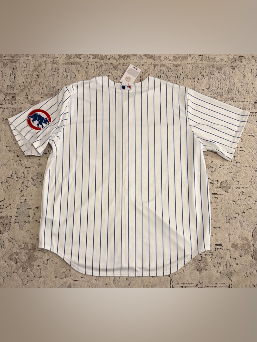 Nike Authentic Chicago Cubs MLB Baseball Pinstripe with Patch Jersey Men’s Sz XL - Picture 6 of 7